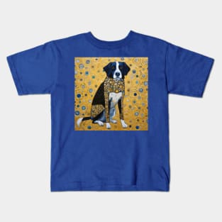 Gustav Klimt Style Dog with Blue and Gold Coat Kids T-Shirt